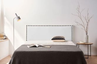 Moonia Cabecero Tapizado Modena Polipiel 115x55x8 Cm - Blanco - Moonia