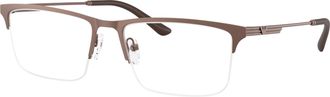 Emporio Armani 0ea1177 Semi-Rimless Rectangular Eyeglasses with Matte Brown Frame