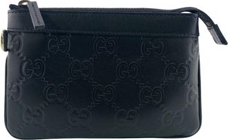 Gucci Black Leather Coin Purse/Coin Case (Pre-Owned)