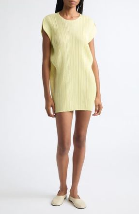 Pleats Please Issey Miyake Monthly Colors July Pleated Dress in Pale Yellow at Nordstrom, Size 5