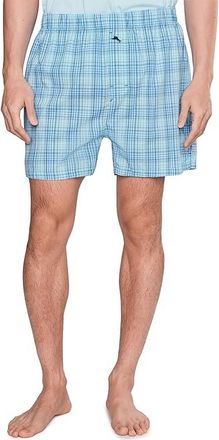 Tommy Bahama Cotton Woven Boxers Mens Underwear Blue Plaid : 2XL (44-46 Waist)
