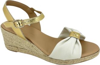 Eric Michael Womens Bailey Espadrille Wedge In Gold/ Nude Metallic