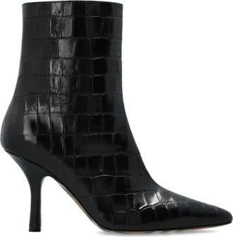 Burberry Leren enkellaarsjes met hak - Dames - Laarzen met Hak - Zwart - 40 EU - Leer - Schoenen