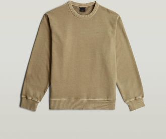 G-Star Washed Longsleeve Sweater - Beige - Heren