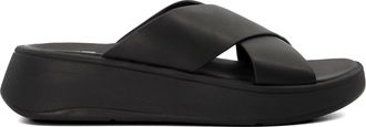 Dune London Womens Fitflop Ladies F-Mode Sandal - Fmode Luxe Leather Flatform Cross Sl - Black - Size UK 6