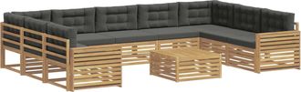vidaXL Conjunto De Sof&aacute;s De Exterior 10 Uds. Blanco Y Antracita Vidaxl