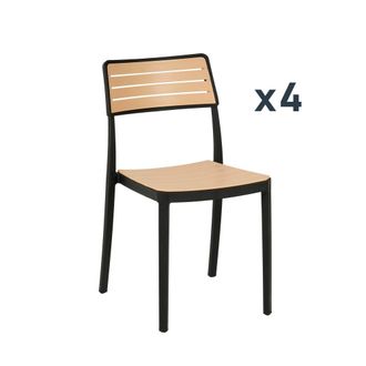 Klast Packs 4 sillas polipropileno negro 41 x 81 cm