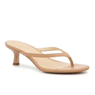 Jessica Simpson Womens Jessica Simpson Yuri Thong Beige Kitten Heel Slip On Sandal ZAP1597