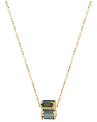 Bony Levy 14K 0.75 Ct. Tw. 6 London Blue Topaz Pendant Necklace