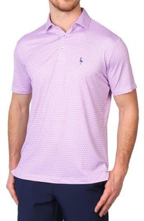 Tailorbyrd Micro Floral Print Performance Polo in Pink at Nordstrom Rack, Size X-Large