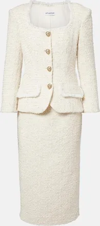 Self Portrait Boucl&eacute; tweed midi dress