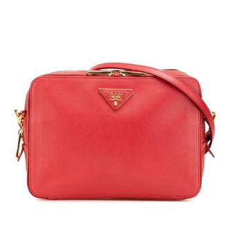 Prada Pre-owned Prada Saffiano Double Zip Crossbody VLZC3ASSWEHM7P3Y