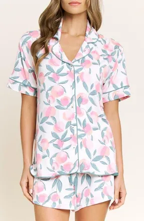 Honeydew Intimates All American Shortie Pajamas in Ivory Peach Blooms at Nordstrom, Size X-Large