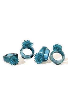 Tiramisu Crystal Bloom Set of 4 Napkin Rings in Blue at Nordstrom Rack