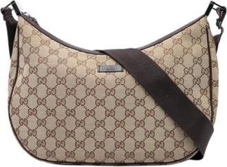 Gucci Pre-owned Vintage Crossbody Bag - Dames - Vintage Schoudertas - Beige - ONE Size - Leer - Vintage