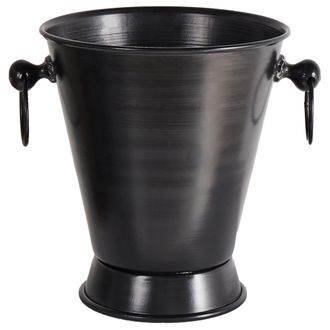 Beliani Cubitera De Metal Plateada Con Asas Moderna Glamour Accesorio Para El Hogar Birma