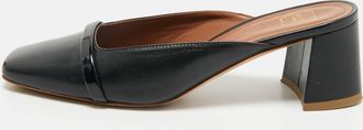 Malone Souliers Black Leather Square Toe Mules