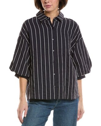 English Factory Stripe Ballon Sleeve Shirt