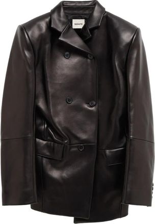 Khaite Double-breasted Leather Blazer