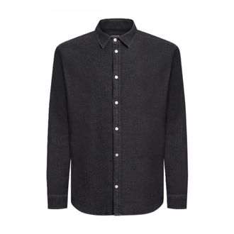 Dondup camicie Poliestere - Heren - Spijkeroverhemden - Zwart - L - Denim - Overhemden