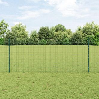 vidaXL Fence Posts Height Adjustable 22 pcs Green 100 cm Steel Vidaxl