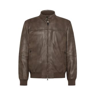 Peuterey Vintage Bruin Leren Bomberjack - Heren - Leren en Su&egrave;de Jassen - Bruin - M - Jassen