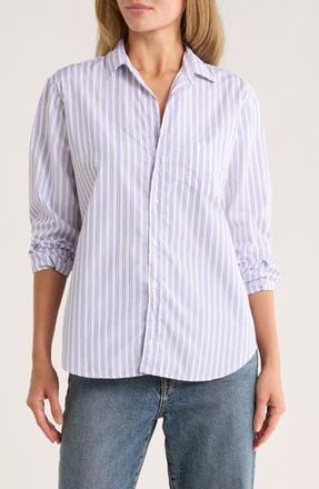 Frank & Eileen Stripe Relaxed Cotton Button-Up Shirt in Pink /Blue Stripe at Nordstrom Rack, Size X-Large