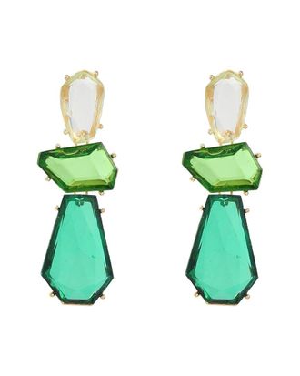 Liv Oliver 18K Plated 18.75 Ct. Tw. Quartz Geometric Earrings