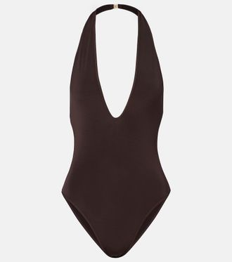 Zimmermann Luna halterneck open-back bodysuit