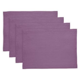 Solino Home Linen Placemats Set of 4, 14 x 19 Inch for Dining Table, Holiday and Everyday Table Decor - Diana in Mulberry at Nordstrom, Size Medium