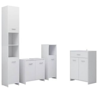 Berkfield Home 4 Piece Bathroom Furniture Set White