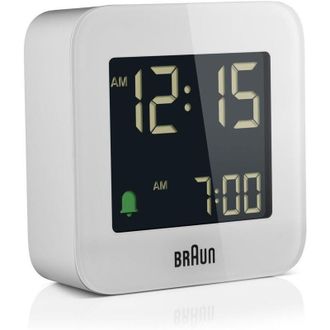 Braun Bc 08 W Dcf Reloj Despertador Blanco Con Pantalla Lcd