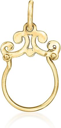 Ross-Simons Italian 14kt Yellow Gold Scrolled Charm Holder Pendant