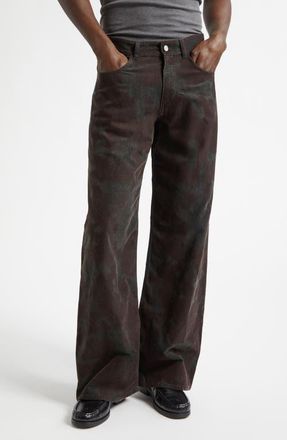 ERL Gender Inclusive Corduroy Flare Leg Pants in Brown at Nordstrom, Size X-Large