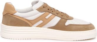 Hogan Italiaanse Veterschoenen met Memory Foam - Dames - Sneakers - Beige - 35 EU - Leer - Schoenen