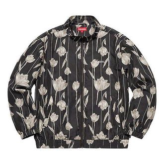 SUPREME SS19 Floral Silk Track Jacket Flowers Unisex Black SUP-SS19-10344