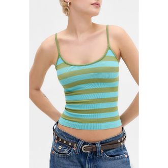 BDG Molly Stripe Camisole in Green at Nordstrom, Size X-Large
