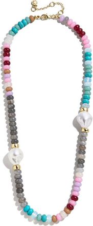 BaubleBar Delaney Semiprecious Bead Necklace in Blue at Nordstrom