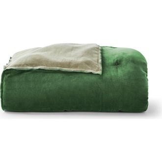 Christy Harewood Luxury Double Sided Velvet Bedspread in Sage at Nordstrom