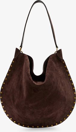 Isabel Marant Womens Hobo Shoulder Bag Oskan Suede Brown