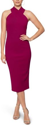 Rachel Roy Harland Crossover Halter Midi Dress in Jam at Nordstrom, Size X-Large