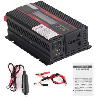 OEM Inversor De Corriente Crezuo Para Coche, De 12 V Cc A 220 V Ca, Potencia M&aacute;xima De 3000 W, Pantalla Lcd, Convertidor De Onda Sinusoidal Modificada.-cr