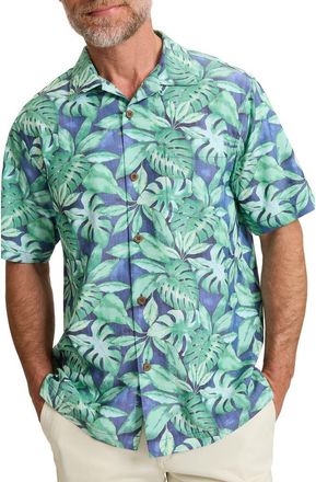 Tommy Bahama Coastal Ease Tropic Fringe IslandZone Camp Shirt in Coastline at Nordstrom, Size Xx-Large