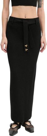 &Aacute;eron Ribbed Knit Skirt - Dames - Maxi Rokken - Zwart - S - Polyester - Rokken
