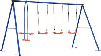 vidaXL Juego De Columpios Exterior Multicolor Acero Y Pe Vidaxl