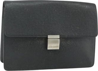 Louis Vuitton Pre-owned Clutches, female, Black, Size: ONE SIZE Pre-owned Taiga Clutch Bag