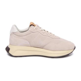 Hogan Italiaanse Veterschoenen met Memory Foam - Dames - Sneakers - Beige - 35 EU - Su&egrave;de - Schoenen