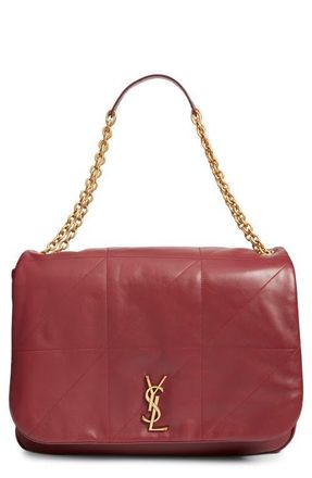 Saint Laurent Jamie 4.3 Patchwork Leather Tote in New Dark Bordeaux at Nordstrom