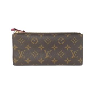 Louis Vuitton Gold Brown Fuchsia Marron Coated Canvas Long Wallet (Bi-Fold) (Pre-Owned)