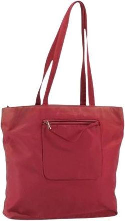 Prada Pre-owned Tote Bags, female, Red, Size: ONE SIZE Pre-owned Vintage Nylon Tote Bag
